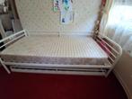 Bed met onderschuifbed, Ophalen, 90 cm, Eenpersoons, Wit