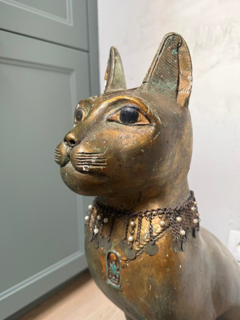 Groot beeld kat Egyptische god Bastet 80cm, Ophalen of Verzenden