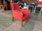 VINTAGE FAUTEUIL ROOD GESTOFFEERD, Ophalen, Gebruikt, Minder dan 75 cm, Stof