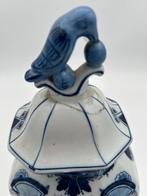 Delfts Blauw Gemberpot met Vogel Deksel - Handgeschilderd, Antiek en Kunst, Ophalen of Verzenden