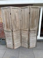 Houten kamerscherm met louvre deuren - Rustieke stijl, Ophalen, Zo goed als nieuw