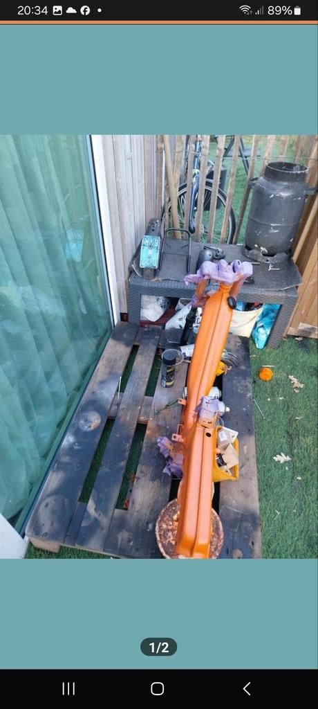 Tomos blauw kenteken in onderdelen, Ophalen