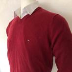 Tommy Hilfiger V-hals trui - zacht rood katoen - Maat L, Verzenden, Zo goed als nieuw, Maat 52/54 (L), Rood