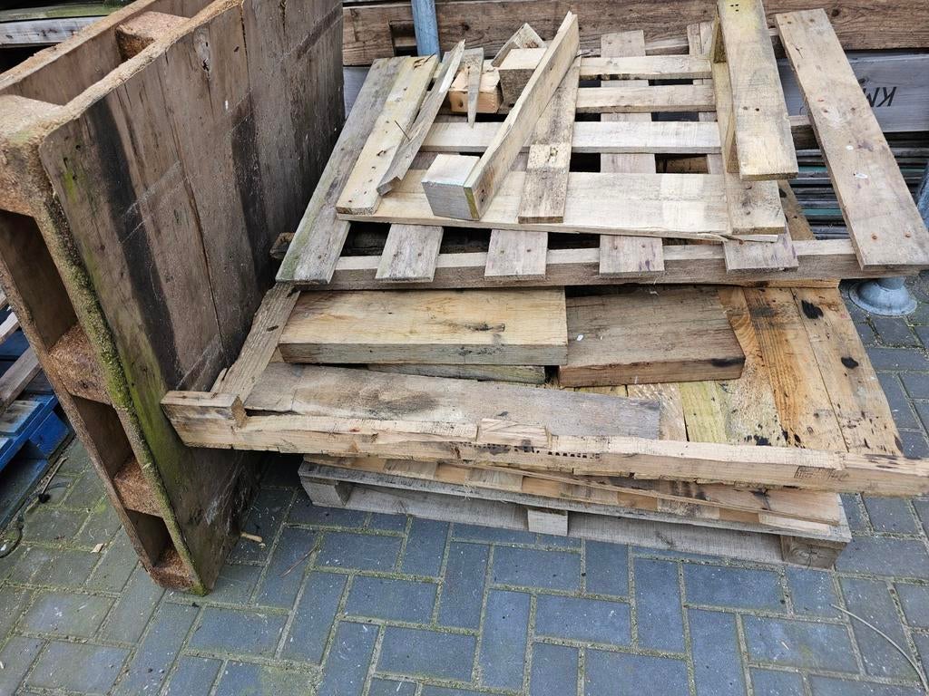 Partij afvalhout / kapotte pallets / platen gratis, Ophalen, Gebruikt