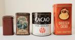 4 Oude Cacao Blikken, Verzamelen, Blikken, Verzenden, Gebruikt, Overige