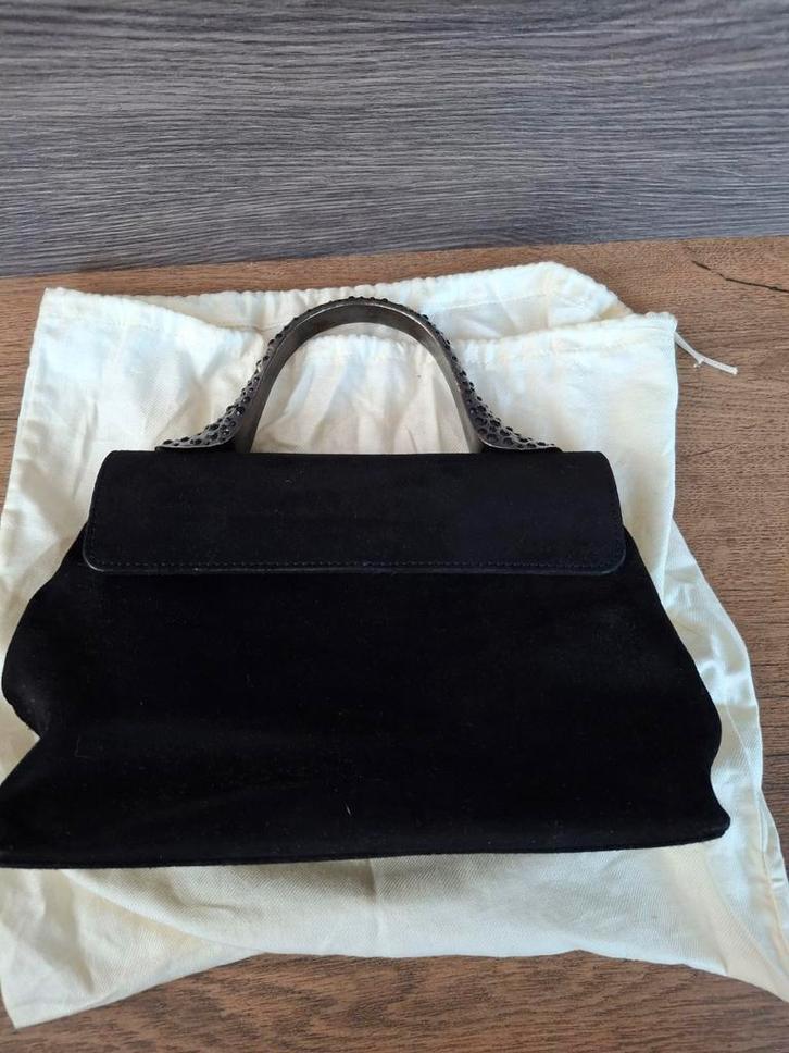 Zwart suède handtasje  merk Les Tropeziennes, Sieraden, Tassen en Uiterlijk, Tassen | Damestassen, Gebruikt, Handtas, Zwart, Ophalen of Verzenden