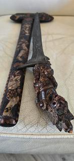 Antieke Kris Keris met Gedetailleerde Schede en Handvat, Ophalen of Verzenden