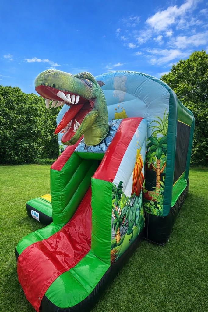Springkussen Dino  te huur / huren, Hobby en Vrije tijd, Feestartikelen | Verhuur, Ophalen, Zo goed als nieuw, Overige