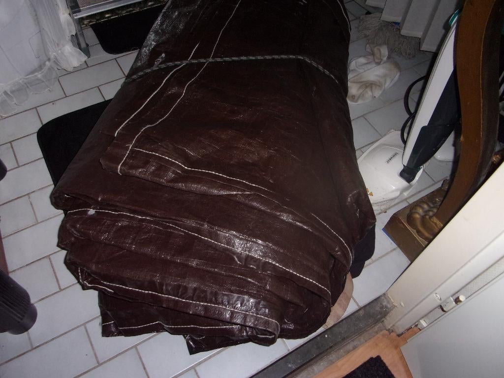 bouwzeil groot 10x10 meter, Doe-het-zelf en Verbouw, Zeil en Folie, Ophalen, Gebruikt, 15 m² of meer, Zeil