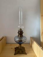 Antieke olielamp met glazen kap, Antiek en Kunst, Ophalen