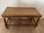 Bankje 80x40x40 - Hout en Leer, Huis en Inrichting, Banken | Voetenbanken en Poefen, Ophalen, Gebruikt, Minder dan 50 cm, 75 tot 100 cm