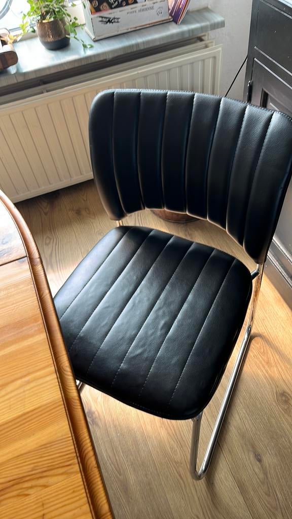 3 eetkamerstoelen, Ophalen, Gebruikt, Zwart, Drie
