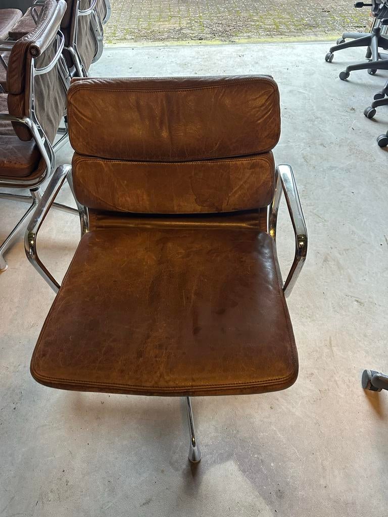 Vitra EA 280 Vintage designstoel - Bruin Leer, Huis en Inrichting, Gebruikt, Bruin, Vintage, Leer