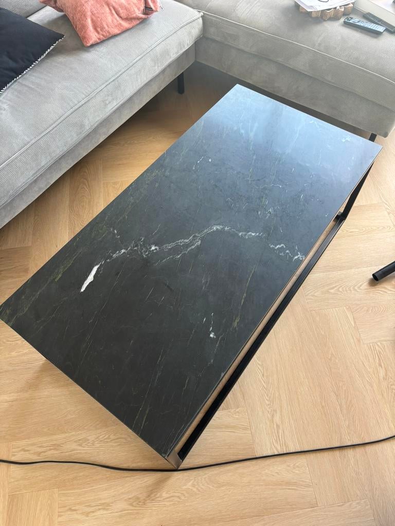Marmeren salontafel, Huis en Inrichting, Tafels | Salontafels, Gebruikt, Minder dan 50 cm, 50 tot 100 cm, 100 tot 150 cm, Rechthoekig