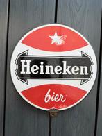 Heineken emaille reclamebord 23 cm, Reclamebord, Gebruikt, I, Ophalen of Verzenden