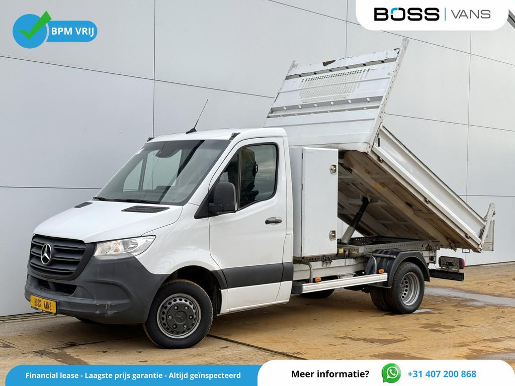 Mercedes-Benz Sprinter 514 2.2 CDI Automaat Kipper Dubbelluc, Auto's, Gebruikt, Zwart, Wit, Mercedes-Benz