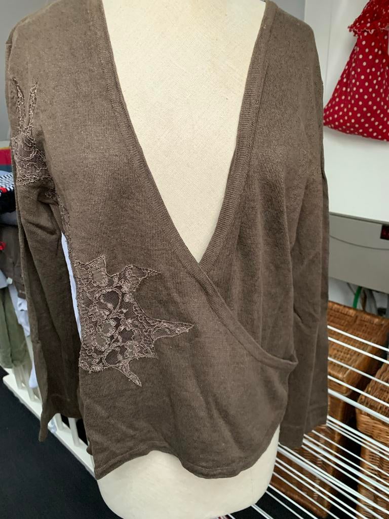 Groen vest met leuke details, merk Leon, Ophalen of Verzenden, Gedragen, Maat 42/44 (L), Groen