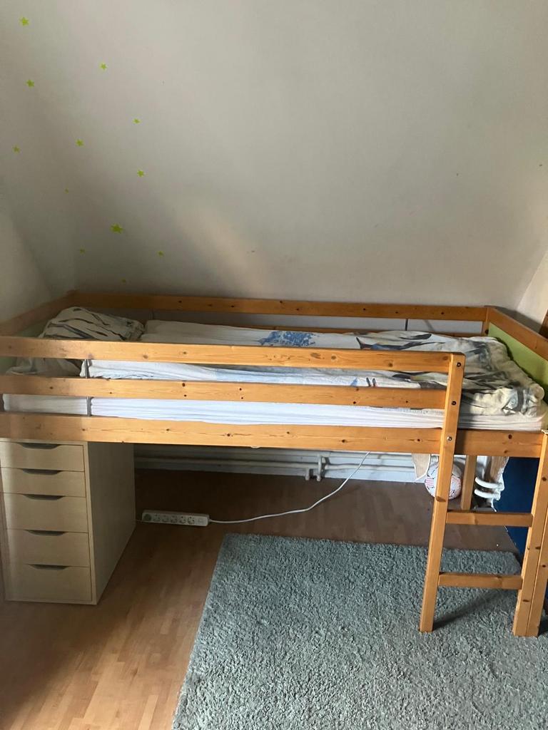 Hoogslaper 200x90cm - Ruimtebesparend en Comfortabel, Ophalen, Gebruikt, Eenpersoons, 200 cm