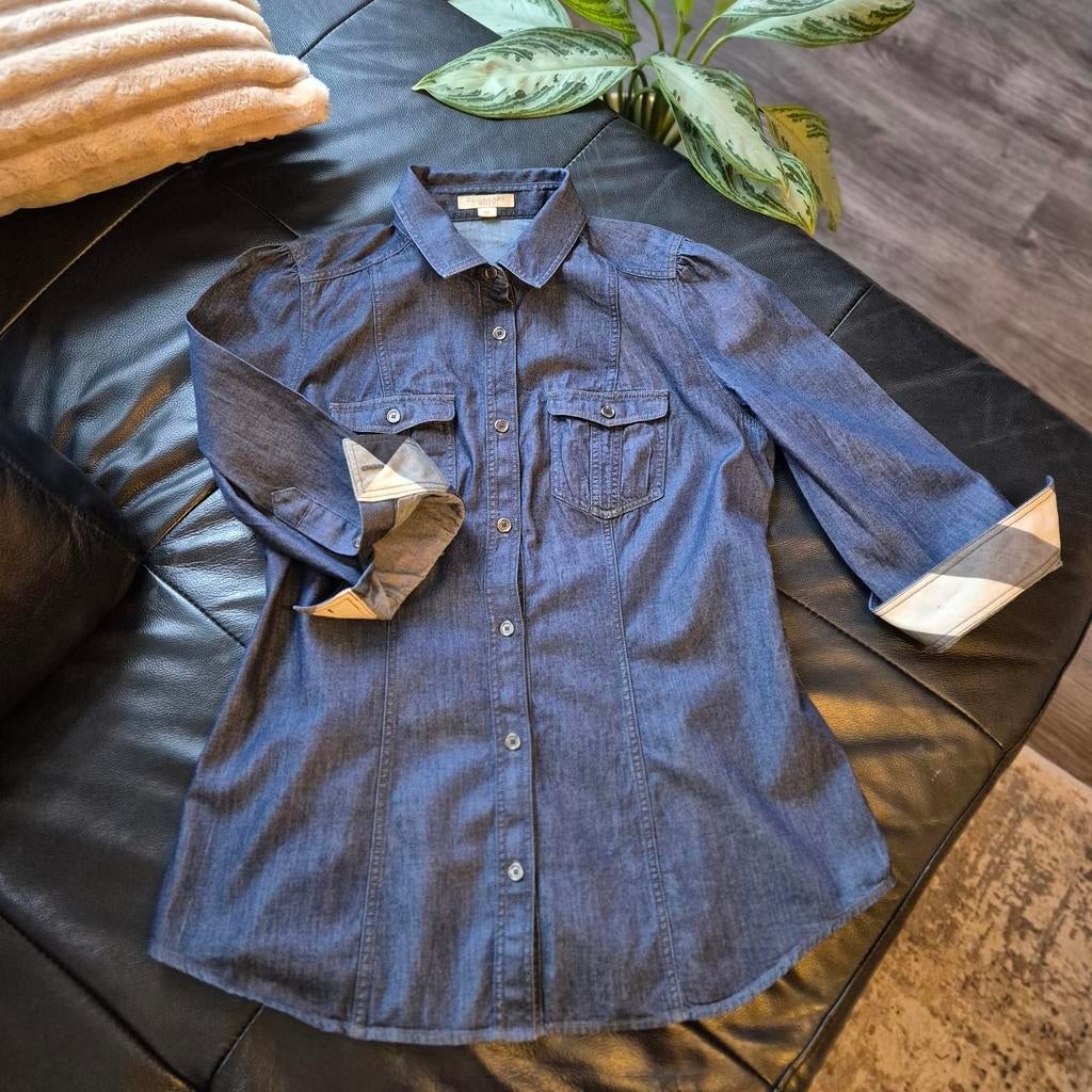 Burberry Brit Denim Blouse - Klassiek & Stijlvol, Kleding | Dames, Maat 38/40 (M), Blauw, Ophalen of Verzenden, Burberry Brit