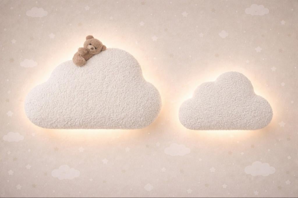 Twee wolkenlampjes / dreamlight voor baby-of kinderkamer, Ophalen of Verzenden, Nieuw, Wanddecoratie