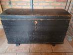 * Hangemaakte oude houten dekenkist zwart geverfd *, Ophalen, Gebruikt, 50 tot 100 cm, Minder dan 50 cm