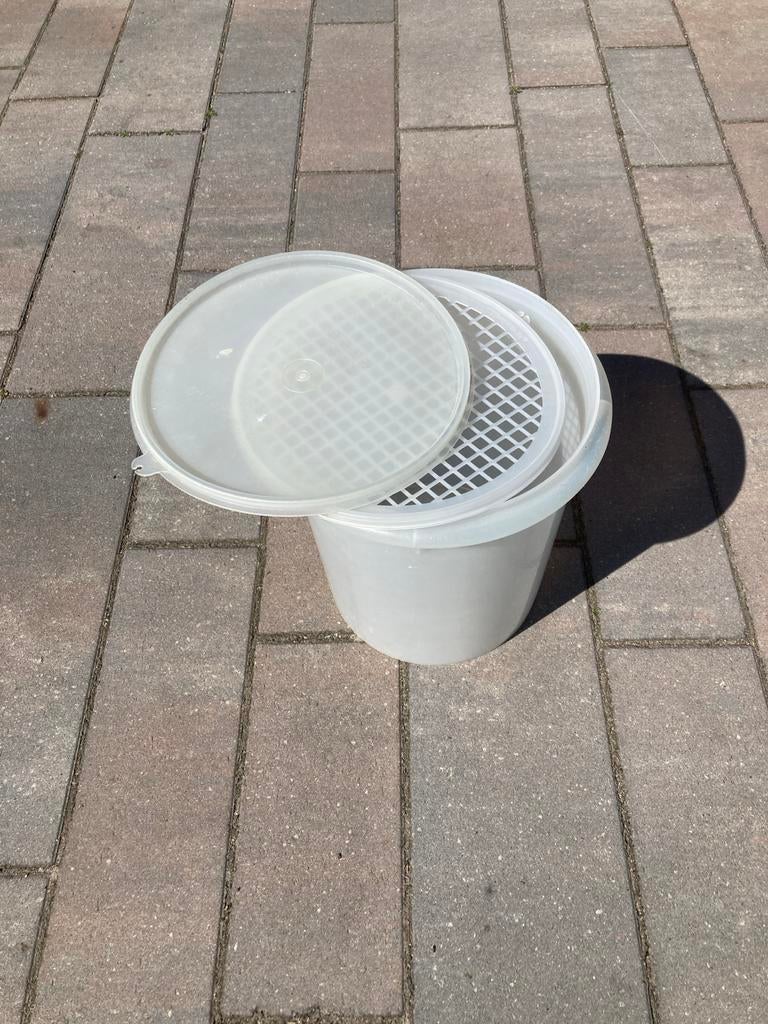 Tupperware Wasemmer met deksel en inzet, Ophalen, Gebruikt, Wit, Bak of Kom