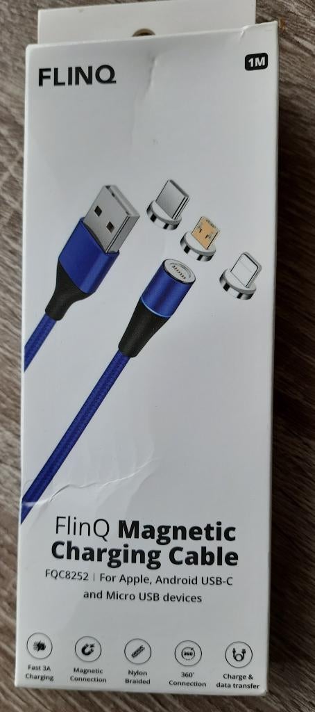 FlinQ 3-in-1 magnetische oplaadkabel - nieuw, Ophalen of Verzenden, Nieuw, Overige merken