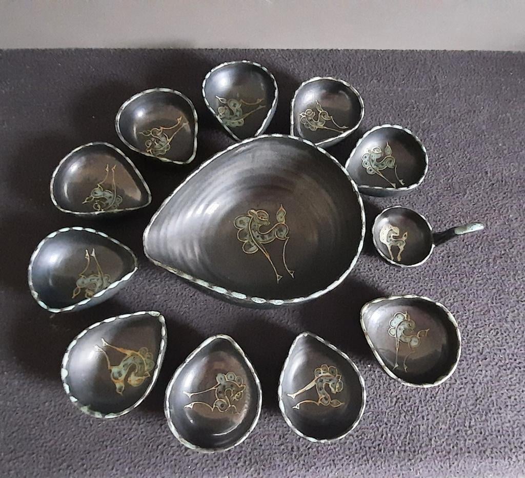 Amuse schaaltjes set met herten decoratie, Ophalen of Verzenden, Aardewerk, Overige stijlen, Schaal of Schalen