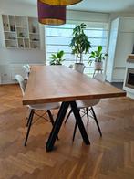 Robuuste eettafel te Uithoorn., Ophalen, Gebruikt, Eikenhout, 200 cm of meer