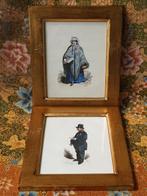 Mooi stel antieke gravures uit Engeland van man en vrouw.