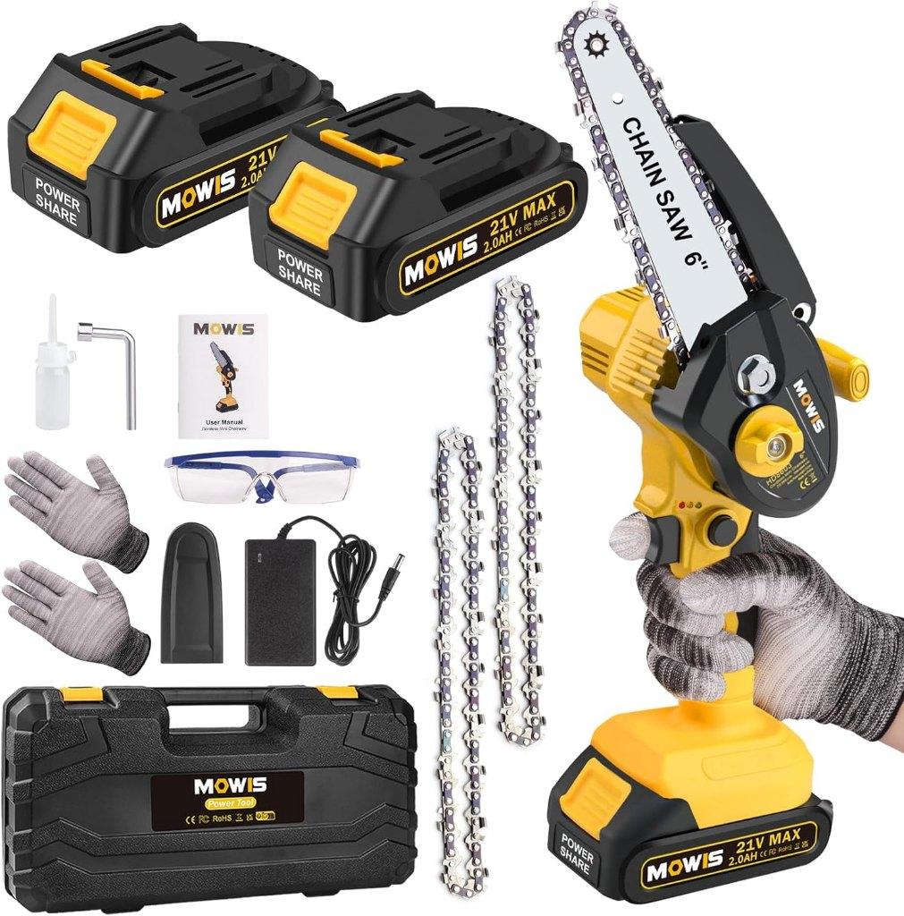 6-inch Accu Zaag Motorzaag Kettingzaag. 2 Accu, 21V 2000mAh, Kettingzaag, Nieuw, Ophalen of Verzenden, 30 tot 70 mm