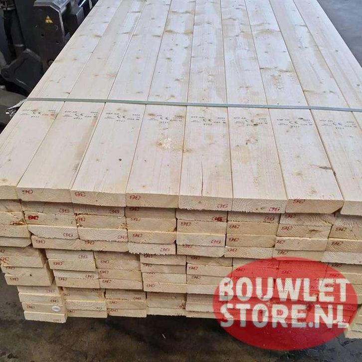 Vuren balken SLS | vurenhout balken | balk | 38 x 120 mm, Doe-het-zelf en Verbouw, Hout en Planken, Nieuw, Balk, Vuren, 300 cm of meer