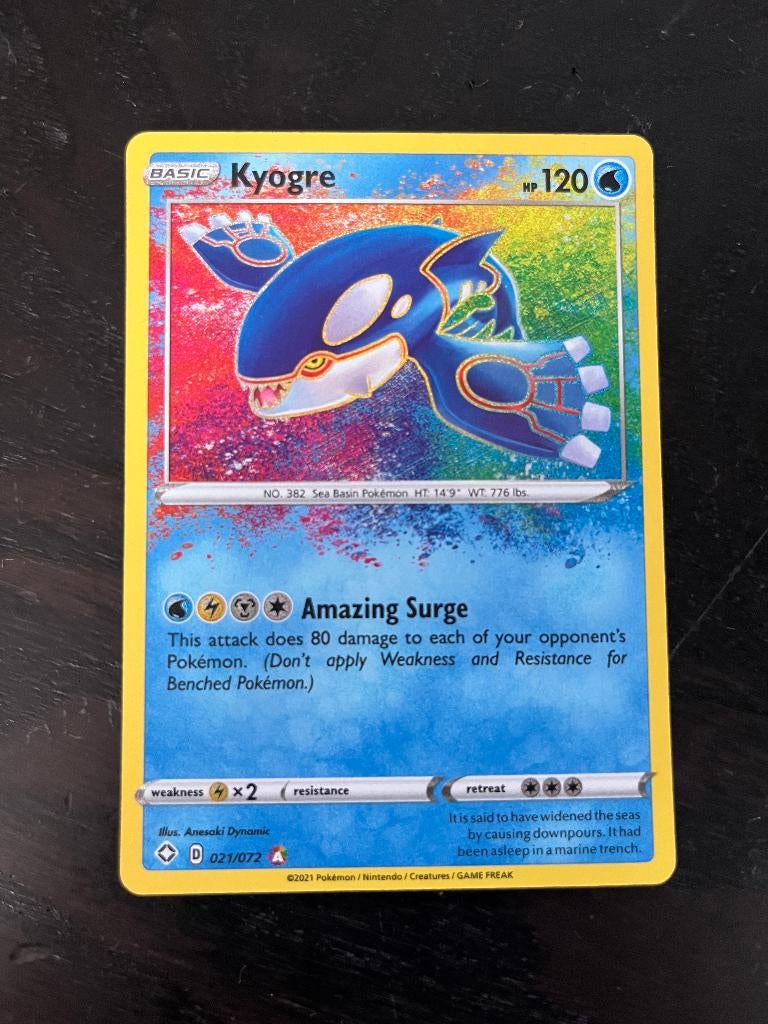 Pokemon kaart  Kyogre (SHF 21), Hobby en Vrije tijd, Verzamelkaartspellen | Pokémon, Ophalen of Verzenden, Nieuw, Losse kaart