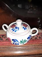 Boerenbont suikerpotje met deksel plus 2 melkkannetjes, Overige typen, Ophalen of Verzenden, Zo goed als nieuw, Aardewerk