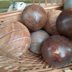 11 massief houten ballen, ter decoratie, Huis en Inrichting, Woonaccessoires | Overige, Ophalen of Verzenden