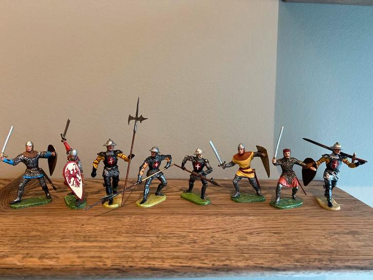 Elastolin 8 handgeschilderde ridders 7 cm serie, Verzamelen, Poppetjes en Figuurtjes, Zo goed als nieuw, Verzenden