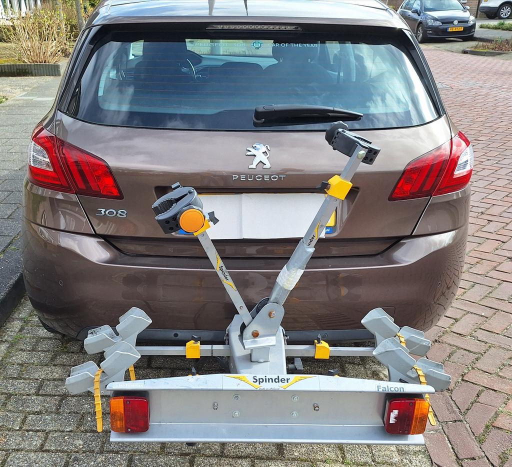 Spinder Falcon fietsendrager voor 2 fietsen, Ophalen, Gebruikt, 2 fietsen, Trekhaakdrager