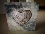 Canvas handgeschilderd hart schilderij, Ophalen of Verzenden