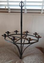 Robuuste, smeedijzeren kandelaar, Overige materialen, Gebruikt, Bruin, Ophalen of Verzenden