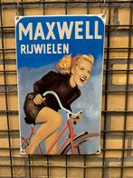 Maxwell Rijwielen emaille reclamebord, Verzamelen, Merken en Reclamevoorwerpen, Reclamebord, I, Nieuw, Ophalen of Verzenden