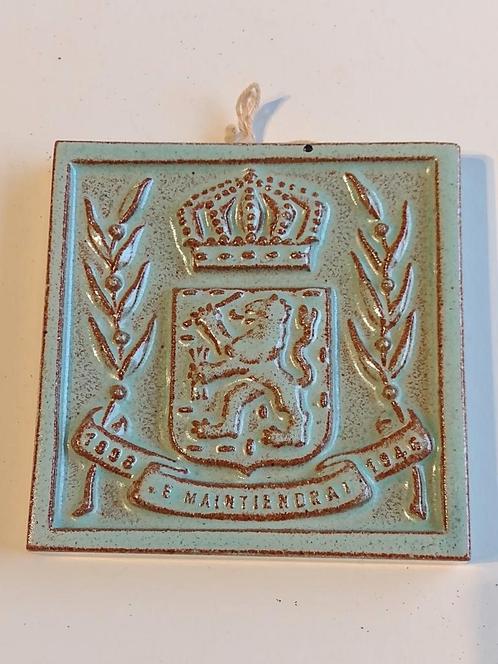 Westraven tegel je maintendrai 1948 / cloisonne tegel, Antiek en Kunst, Antiek | Wandborden en Tegels, Ophalen