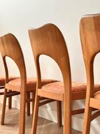 set 4 vintage stoelen Deens jaren 50/60 Nils Koefoed stijl, Huis en Inrichting, Stoelen, Ophalen, Gebruikt, Bruin, Vintage
