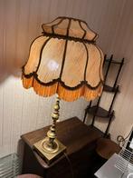 Mooie lamp vintage Zware voet messing mooie kap franje, Ophalen, Zo goed als nieuw, Minder dan 50 cm
