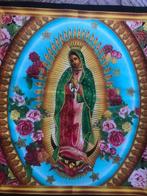 Heilige Maagd Maria Stof Guadalupe groen met goudaccenten, Hobby en Vrije tijd, Stoffen en Lappen, Overige kleuren, Nieuw, Ophalen of Verzenden