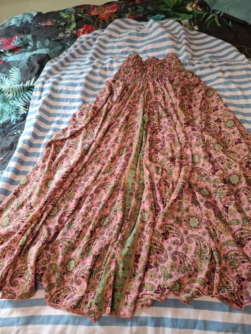 Wijde Broek - India - Mt 36/38, Kleding | Dames, Broeken en Pantalons, Zo goed als nieuw, Maat 36 (S), Roze, Lang, Ophalen of Verzenden
