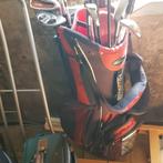 Golftas met 10 clubs merk Wilson en een inklapbare trolley, Sport en Fitness, Golf, Overige merken, Ophalen of Verzenden, Zo goed als nieuw