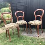 3x Vintage stoelen stoel stoeltjes oorstoel antiek, Antiek en Kunst, Antiek | Meubels | Stoelen en Banken, Ophalen