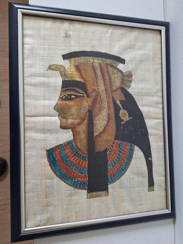 Cleopatra Egypte Papyrus schilderij beschikbaar voor biedingen