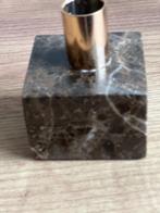 Marmeren Kandelaar Bruin / Oker, Ophalen of Verzenden