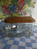 oude zoutbak/ glazen zoutbak/ zoutpot met schepje, Antiek en Kunst, Antiek | Keukenbenodigdheden, Ophalen of Verzenden